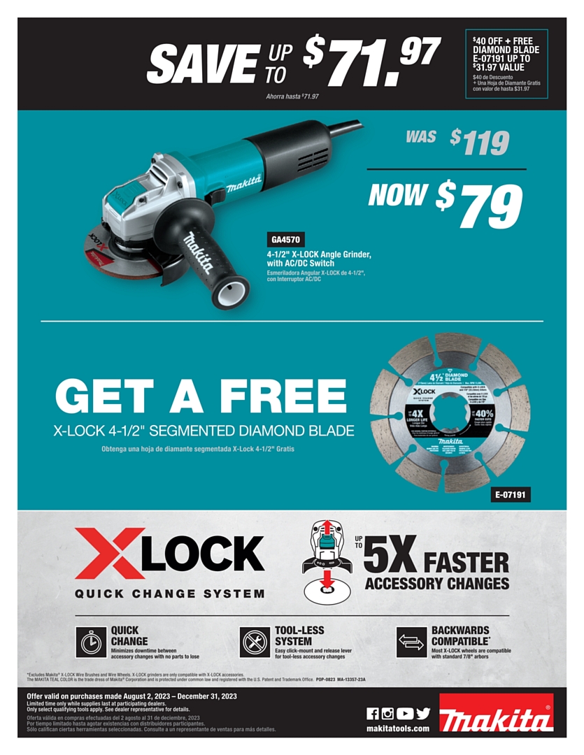 Makita bare tool discount promotion